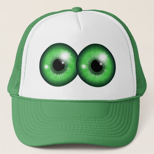 Grappig kerstcadeau-idee voor papa GREEN EYE STARE Trucker Pet (Voorkant)