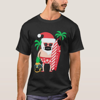 Grappig Kerstcadeau in juli Surfen Santa met Ma T-shirt