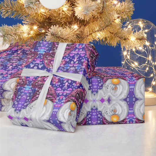 Grappig kerstcadeau inpakpapier Happy Gnomes (Feestdagen)