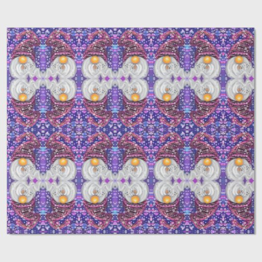 Grappig kerstcadeau inpakpapier Happy Gnomes (Vlak)