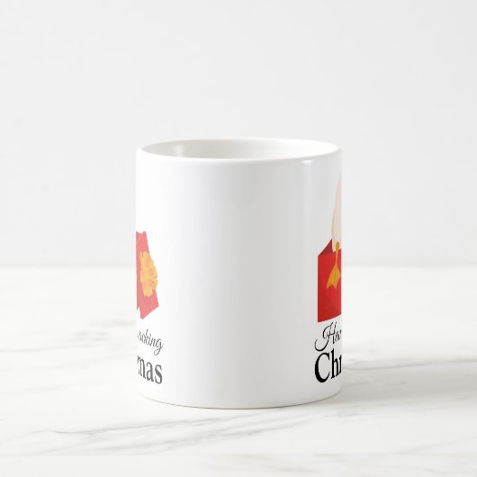 Grappig Kerstcadeau Leuke cartoon Eend in rode doo Koffiemok (Center)