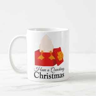 Grappig Kerstcadeau Leuke cartoon Eend in rode doo Koffiemok