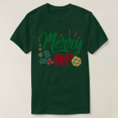 Grappig kerstcadeau Merry af T-shirt (Design voorkant)