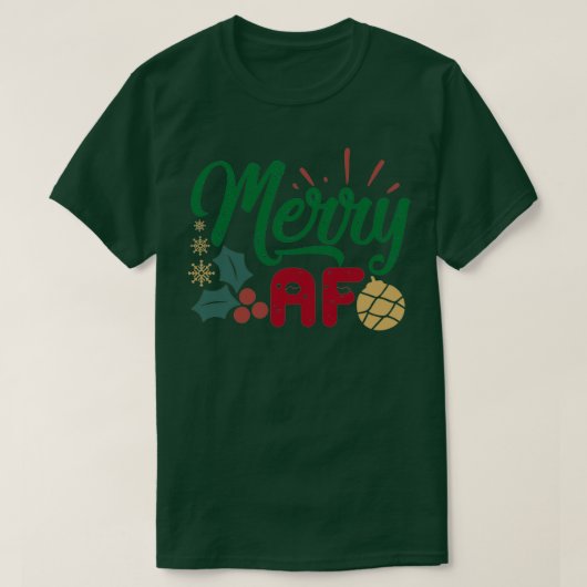 Grappig kerstcadeau Merry af T-shirt (Design voorkant)