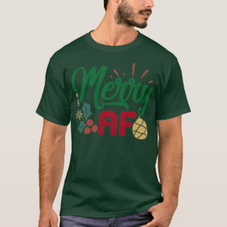 Grappig kerstcadeau Merry af T-shirt