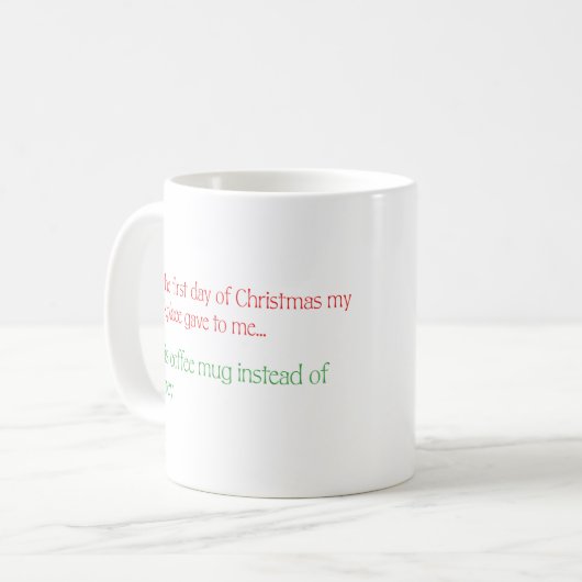Grappig Kerstcadeau Mok voor medewerkers (Voorkant links)
