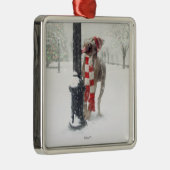 Grappig kerstcadeau voor kerstmis metalen ornament (Rechts)