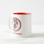 Grappig kerstcadeau voor kerstmis tweekleurige koffiemok (Voorkant links)