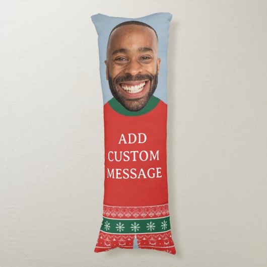 Grappig kerstcadeau voor mannen Aangepaste gezicht Lichaamskussen (Voorkant Verticaal)