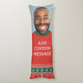 Grappig kerstcadeau voor mannen Aangepaste gezicht Lichaamskussen (Achterkant (Verticaal))
