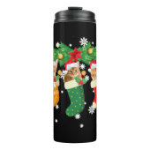 Grappig kerstcadeau voor Shirt Drie Abyssische kat Thermosbeker (Voorkant)