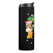 Grappig kerstcadeau voor Shirt Drie Abyssische kat Thermosbeker (Gedraaid links)