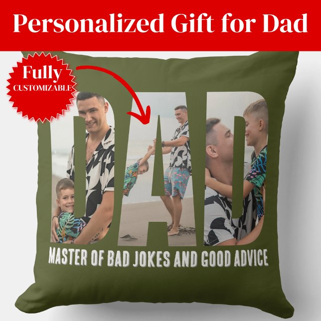 Grappig Kerstcadeau voor Vader met Kussen (Funny Dad Humor Present Christmas Throw Pillow)