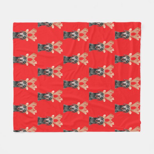 Grappig kerstcadeaufotografie fleece deken (Voorkant (Horizontaal))