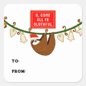 Grappig kerstcadeaulabels vierkante sticker (Voorkant)