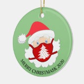 Grappig kerstcadeaumasker Santa 2020 Keramisch Ornament (Links)