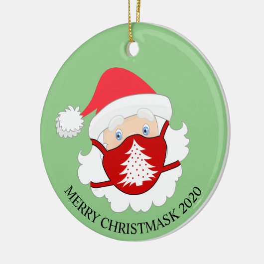 Grappig kerstcadeaumasker Santa 2020 Keramisch Ornament (Links)
