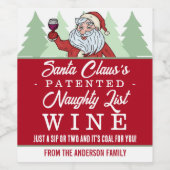 Grappig kerstcadeaunummer kerstkerstcadeaubon wijn etiket (Enkel label)