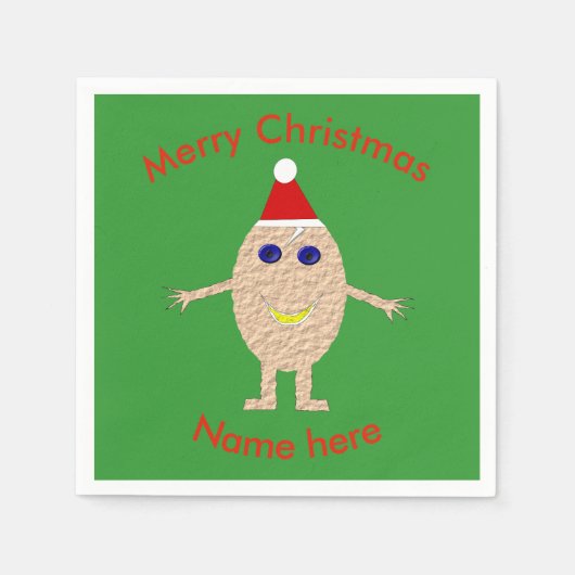Grappig kerstcadeaupapier Napkins Servet (Voorkant)