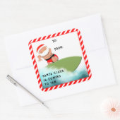 Grappig kerstcadeautags vierkante sticker (Envelop)