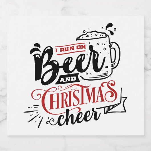 grappig kerstcadeautje bier etiket (Enkel label)