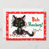 Grappig kerstcadeautje Cat Bah Humbug Kaart (Voorkant)