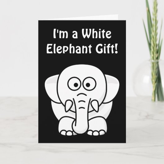 Grappig kerstcadeautje: Echte witte olifant Gift! Feestdagen Kaart (Voorkant)