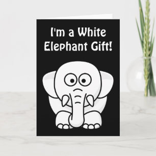 Grappig kerstcadeautje: Echte witte olifant Gift! Feestdagen Kaart