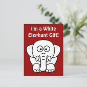 Grappig kerstcadeautje: Echte witte olifant Gift! Feestdagenkaart (Staand voorkant)
