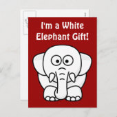 Grappig kerstcadeautje: Echte witte olifant Gift! Feestdagenkaart (Voorkant / Achterkant)