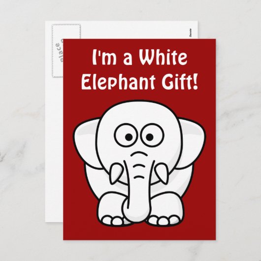 Grappig kerstcadeautje: Echte witte olifant Gift! Feestdagenkaart (Voorkant / Achterkant)