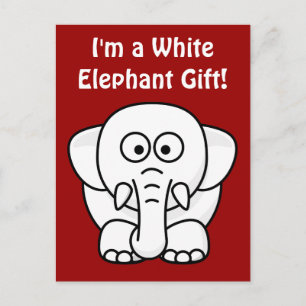 Grappig kerstcadeautje: Echte witte olifant Gift! Feestdagenkaart