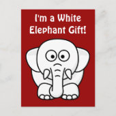 Grappig kerstcadeautje: Echte witte olifant Gift! Feestdagenkaart (Voorkant)