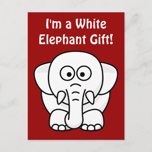 Grappig kerstcadeautje: Echte witte olifant Gift! Feestdagenkaart (Voorkant)