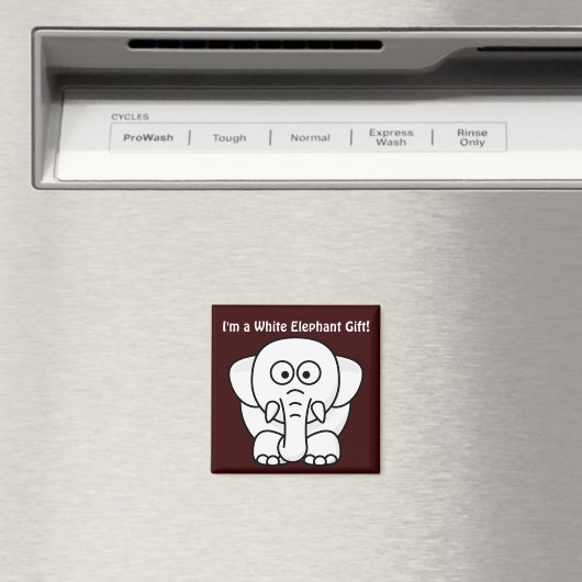 Grappig kerstcadeautje: Echte witte olifant Gift! Magneet (Insitu (Vaatwasser))
