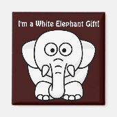 Grappig kerstcadeautje: Echte witte olifant Gift! Magneet (Voorkant)