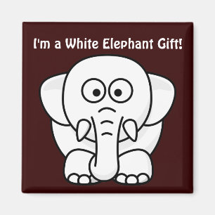 Grappig kerstcadeautje: Echte witte olifant Gift! Magneet