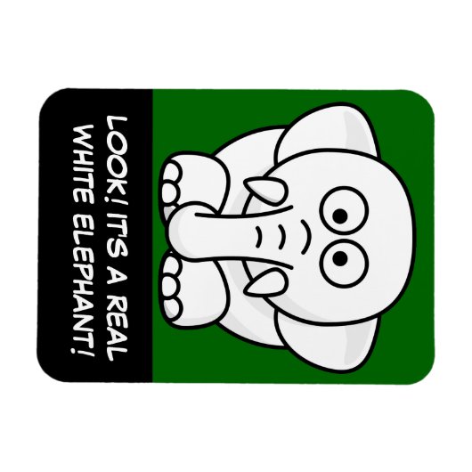 Grappig kerstcadeautje: Echte witte olifant Gift! Magneet (Horizontaal)