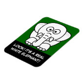 Grappig kerstcadeautje: Echte witte olifant Gift! Magneet (Linkerzijde)