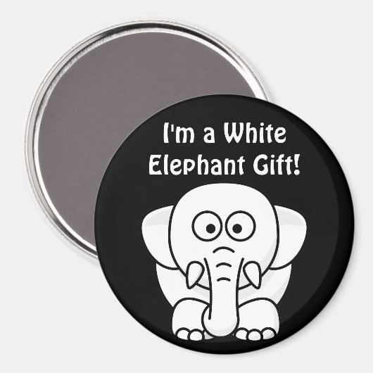 Grappig kerstcadeautje: Echte witte olifant Gift! Magneet (Voorkant / Achterkant)
