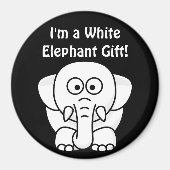 Grappig kerstcadeautje: Echte witte olifant Gift! Magneet (Voorkant)