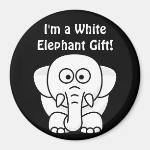 Grappig kerstcadeautje: Echte witte olifant Gift! Magneet
