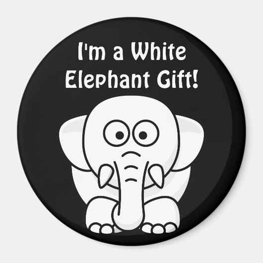 Grappig kerstcadeautje: Echte witte olifant Gift! Magneet (Voorkant)