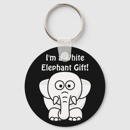 Grappig kerstcadeautje: Echte witte olifant Gift! Sleutelhanger (Voorkant)