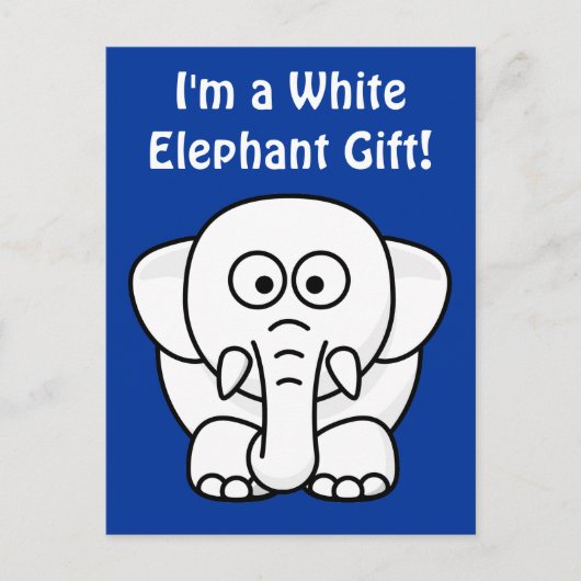 Grappig kerstcadeautje: Echte witte olifantencadea Aankondigingskaart (Voorkant)