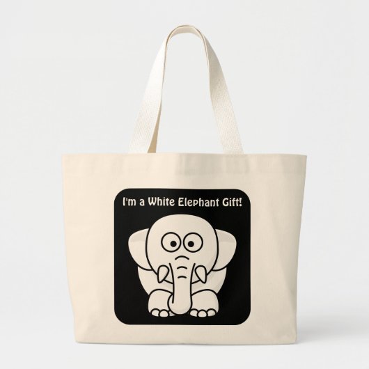 Grappig kerstcadeautje: Echte witte olifantencadea Grote Tote Bag (Voorkant)