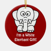 Grappig kerstcadeautje: Echte witte olifantencadea Keramisch Ornament (Voorkant)