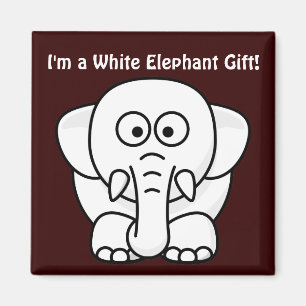 Grappig kerstcadeautje: Echte witte olifantencadea Magneet