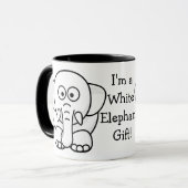 Grappig kerstcadeautje: Echte witte olifantencadea Mok (Voorkant links)