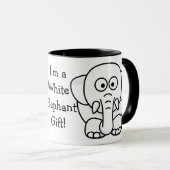 Grappig kerstcadeautje: Echte witte olifantencadea Mok (Voorkant rechts)